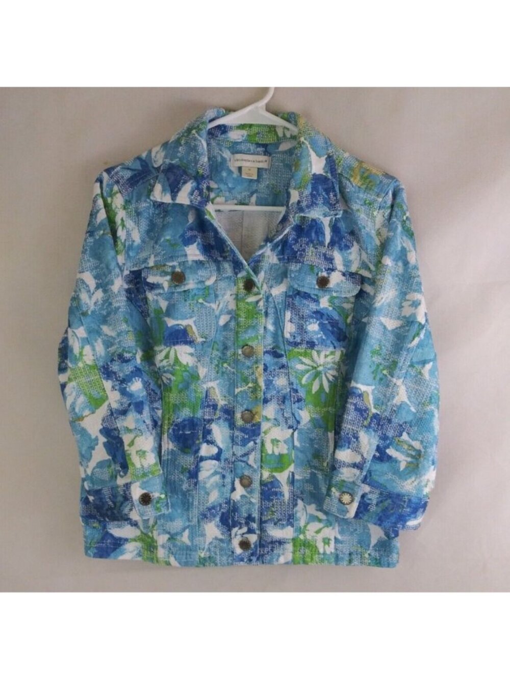 Christopher Banks Women's Colorful Floral Button-Up Jacket Size Medium
